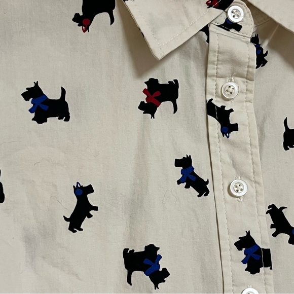 Talbots Button Down Shirt Scottie Dog Print small petite - Picture 1 of 9